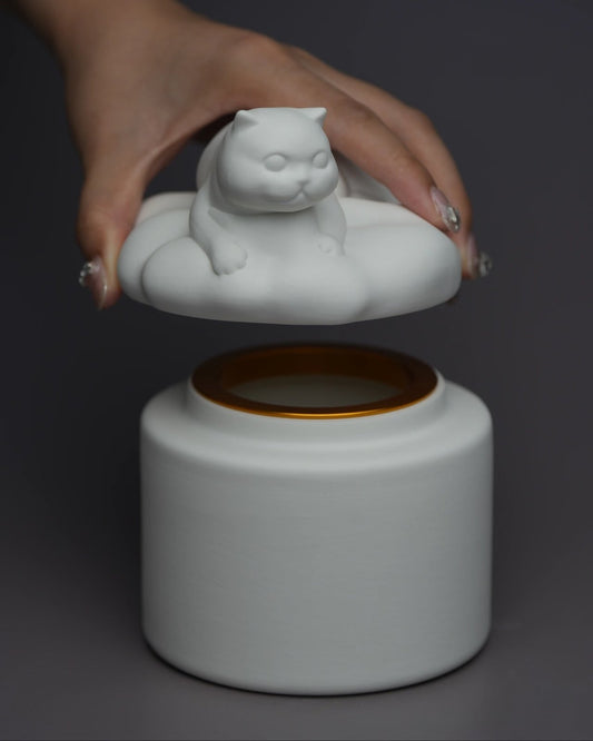 🐾 Custom Ceramic Pet Urn | “Cloud Sleep” Edition